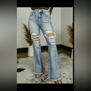 Risen acid washed Women's Jeans tummy control